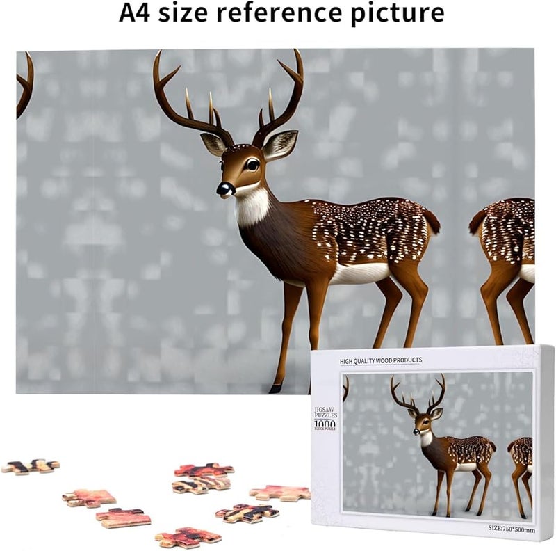 لغز فايا غري بلوم دير 1000 قطعة للكبار هدية ديكور منزلي 29.5 × 19.7 بوصة - Image 4